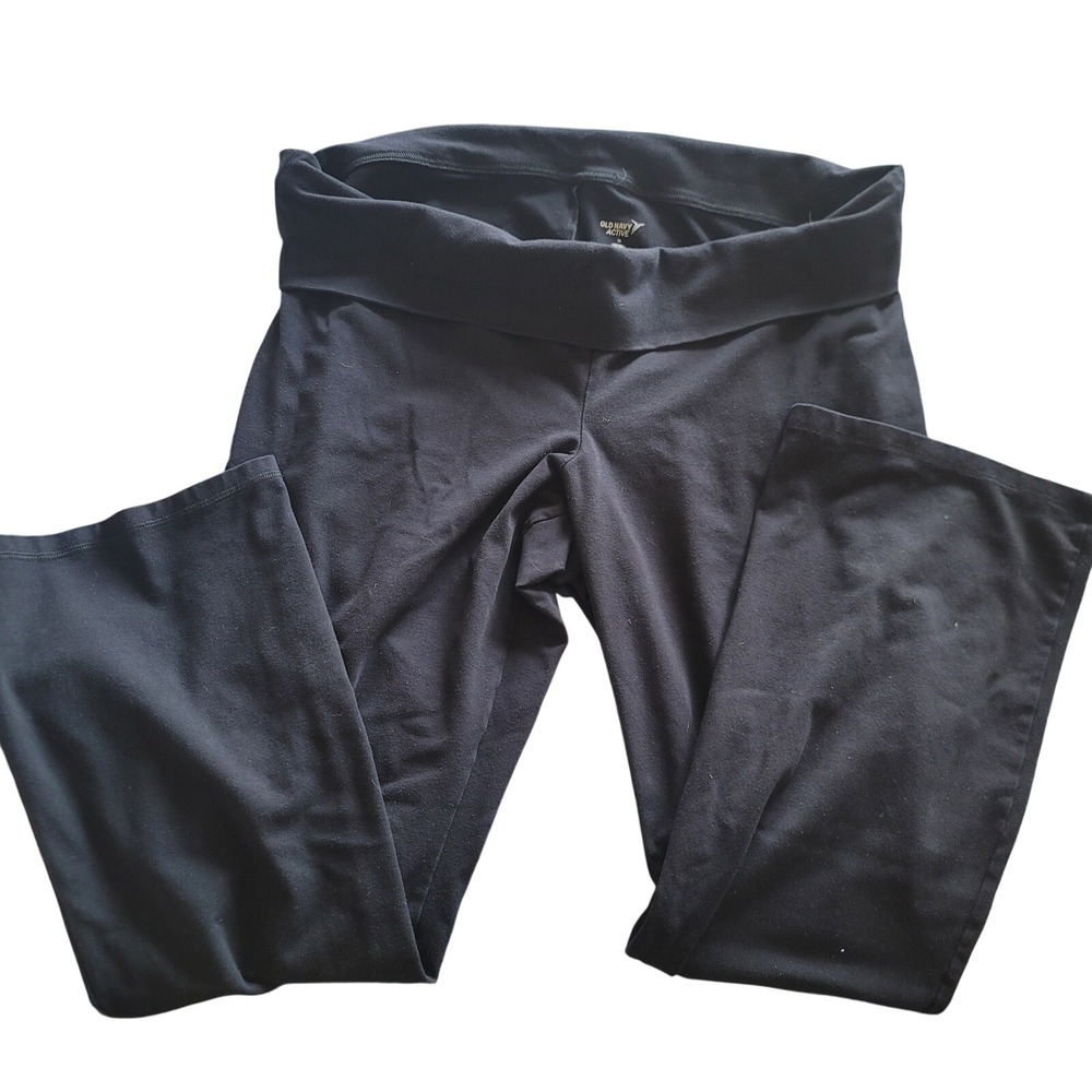 Old Navy Active Womens XL Black Bootcut & Olive Green Wideleg Yoga Foldover Pant - Picture 7 of 9